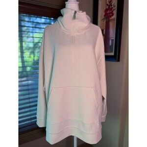 White Zella Ottoman Quarter Zip Sweatshirt size 1X